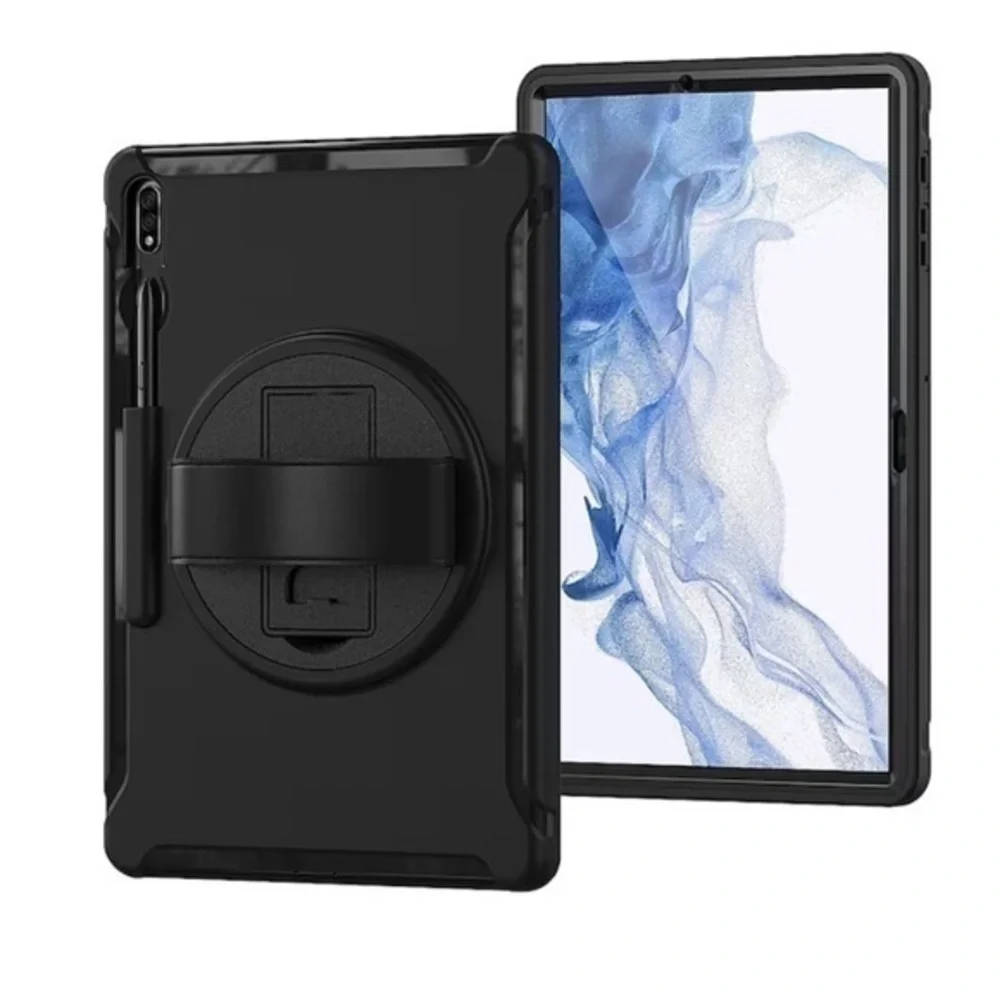 PROTECTION Hand Strap Series Case for Samsung Galaxy Tab S8+ - Black